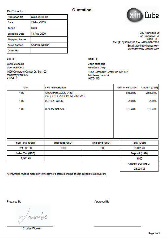 Tender Quotation Format Pdf