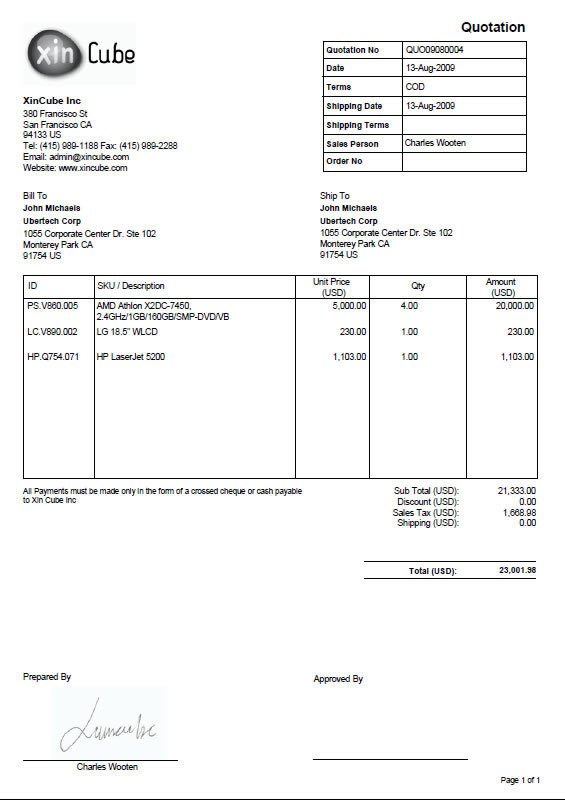 Tender Quotation Format Pdf